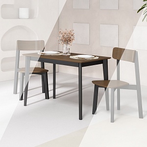 Стол прямой SKYLAND LYKKE TS-110, орех/черный, 110х70х75 см